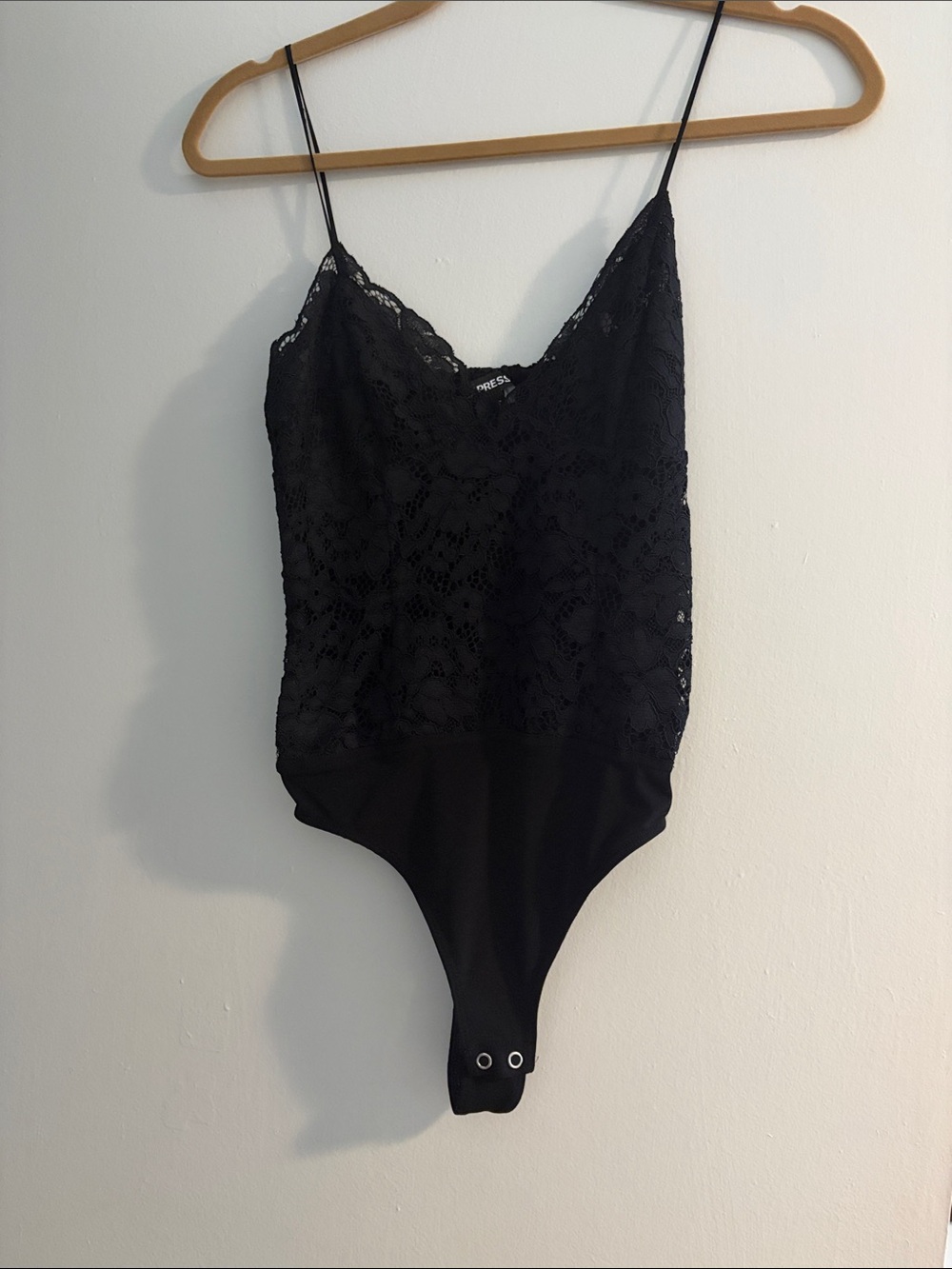 Express Black Lace Spaghetti Strap Bodysuit